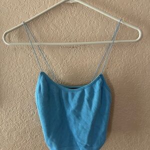 Blue Spaghetti Strap Top